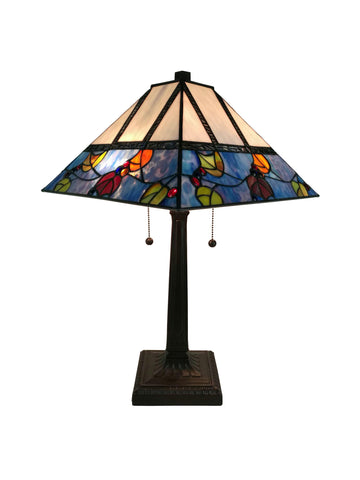 Tiffany Style Berries-Leaves Mission Table Lamp 22 Inches Tall