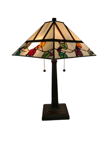 Tiffany Style Berries-Leaves Mission Table Lamp 22 Inches Tall