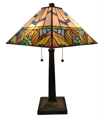 Tiffany Style Multi Color Mission Table Lamp 22 Inches Tall
